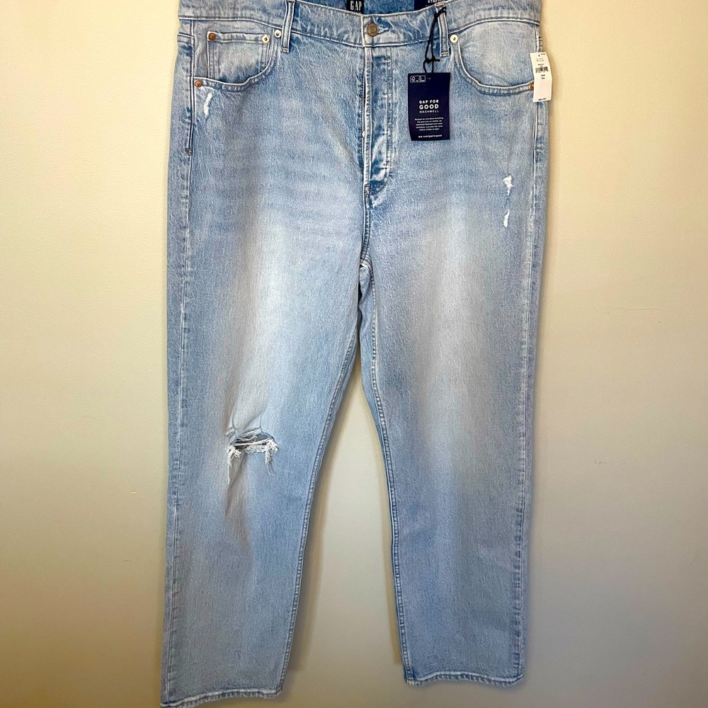 NWT TALL Gap Destructed Cheeky Straight Jeans